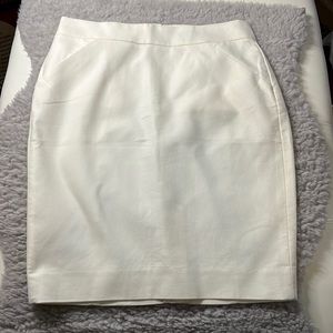J. Crew White Pencil Skirt
